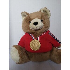 Vintage Team Belkie Bear USA 1995 Gold Medal Red Pullover Blue White Stars 15"